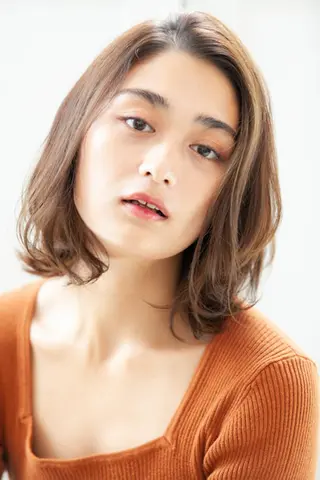 ミディアム カラー パーマ シェアサロン ルレイルのヘアスタイル