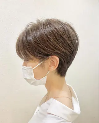 ショート カラー 透明感/ 美髪矯正/田中恭のヘアスタイル
