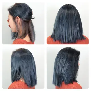 セミロング カラー 秋葉 洸平のヘアスタイル