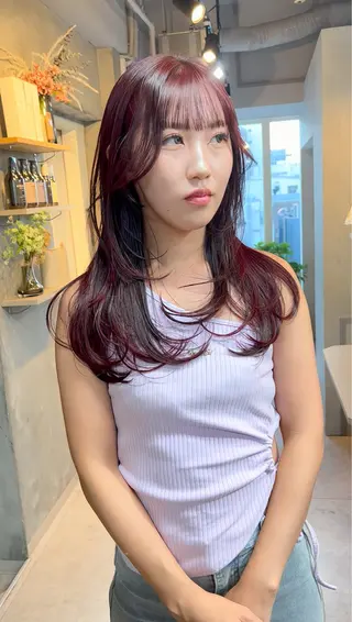 セミロング FORT所属・透け感•艶感カラー 池本　紘之のヘアスタイル