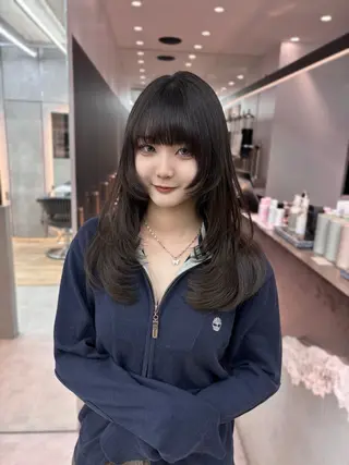 セミロング カラー 髪質改善/縮毛矯正/ 韓国ヘア/矢野のヘアスタイル