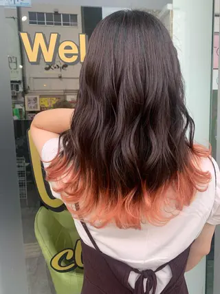 ロング カラー パーマ ヘアアレンジ メンズ キッズ ネイル マツエク・マツパ アイブロウ 🤍韓国風/艶髪🤍 鳥越美羽のヘアスタイル