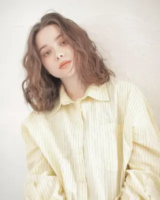 ミディアム パーマ 小田川 竜也のヘアスタイル