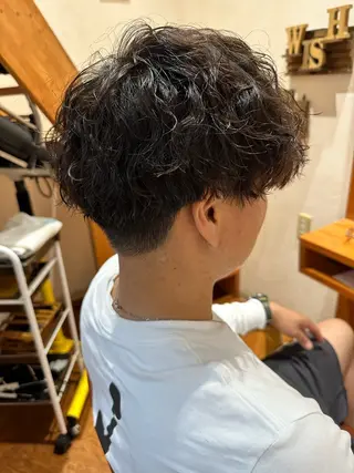 パーマ メンズ ボブ/インナーカラー ショート/佐野祥子のヘアスタイル