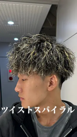 カラー パーマ メンズ メンズ特化⚡️パーマ テッタのヘアスタイル