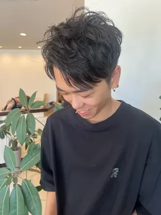 ショート パーマ メンズ 渋谷/ブリーチ/暖色 姫汝のヘアスタイル