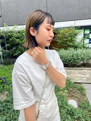 ミディアム カラー パーマ ヘアアレンジ メンズ キッズ ネイル マツエク・マツパ アイブロウ tatsumi/ボブ ウルフ/レイヤーのヘアスタイル