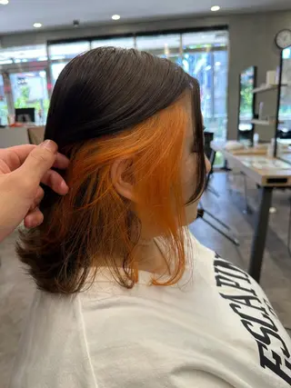 ミディアム カラー yu-kiハイトーン /ブリーチ無しカラーのヘアスタイル