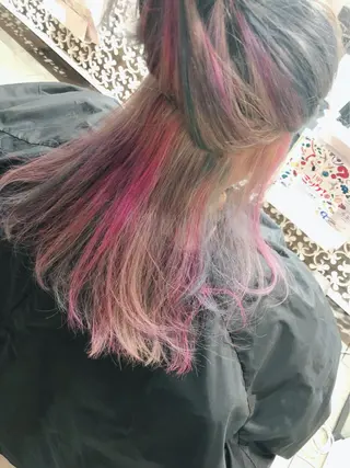 ロング カラー メンズ 髪質改善/痛ませ ないカラー/西村航大のヘアスタイル