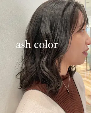 セミロング カラー k-twoたき✨艶感 カラー/美髪矯正のヘアスタイル