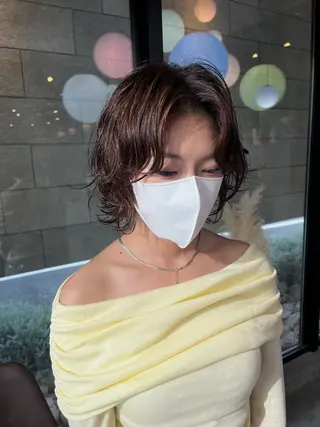 ショート パーマ lolonois池田 /レイヤー/郷田遥のヘアスタイル