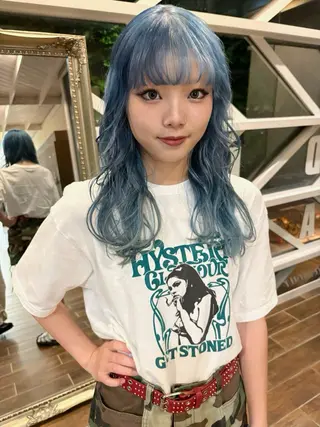 セミロング カラー ハイトーン/デザイン カラー/るいのヘアスタイル