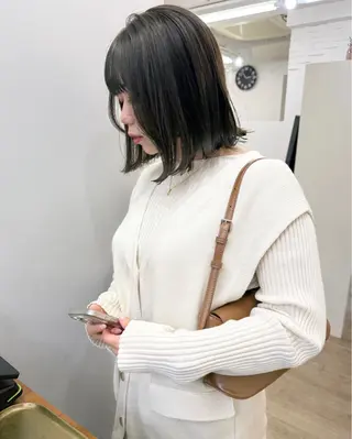 ミディアム カラー あおやぎ ななのヘアスタイル