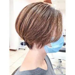 ショート カラー ケアブリーチ、 髪質改善 福士直矢のヘアスタイル