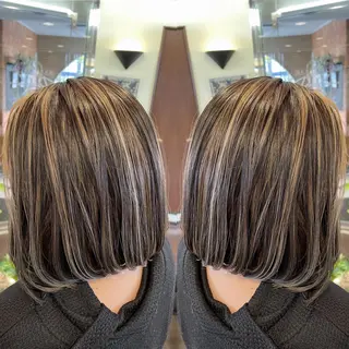 ミディアム カラー peakshair所属・艶々になる髪質改善 𝒀𝑼𝑻𝑶のヘアスタイル