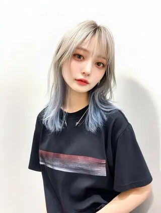 ロング カラー ユイ☆ハイトーン ☆ブリーチデザインのヘアスタイル