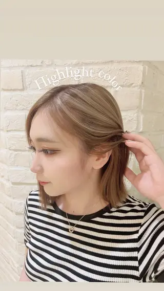 ミディアム カラー momoha 『モテヘア🍓』のヘアスタイル