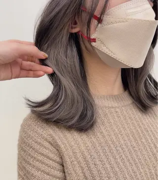 セミロング カラー 🥞ベージュ系カラー 【すずきりほ】🥞のヘアスタイル
