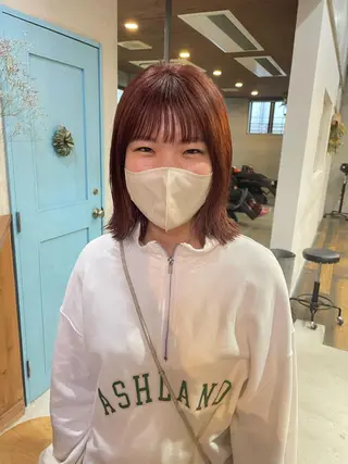 ミディアム カラー 石田 まいやのヘアスタイル
