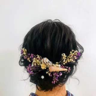 ミディアム ヘアアレンジ HBLディプロマ所有 AZUSAのマツエク・マツパデザイン