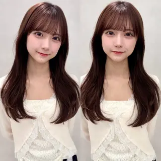 ロング 学割🍒韓国風カット 縮毛矯正市川悟のヘアスタイル