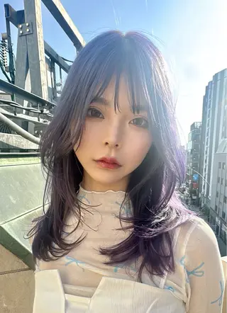 ロング カラー エフェクトブリーチ エクステhiroのヘアスタイル