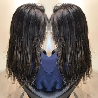 セミロング カラー 大久保 隆蔵のヘアスタイル