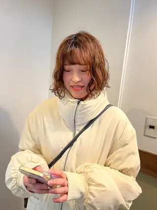 ミディアム ボブパーマ🥣KON コンナツミのヘアスタイル