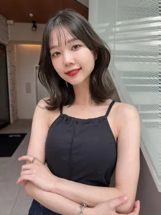 セミロング 韓国モテhair🍑 momoのヘアスタイル