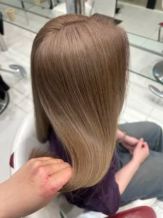 ロング カラー パーマ ヘアアレンジ メンズ キッズ デザインカラー/富山 加藤/ティファニーのヘアスタイル