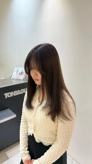 ロング カラー 濱崎 あかりのヘアスタイル