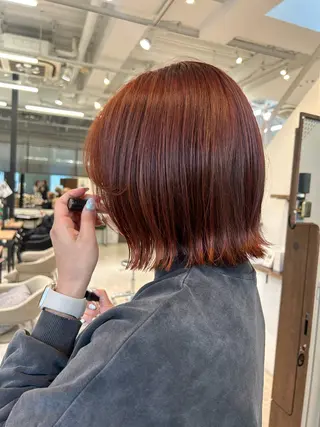 ショート カラー VIEW Tokyo所属・🎀ミディアムボブ/ 縮毛矯正/ひかりのヘアスタイル