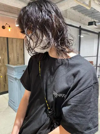 セミロング パーマ steed tokyo所属・KOOKI スティードトーキョーのヘアスタイル