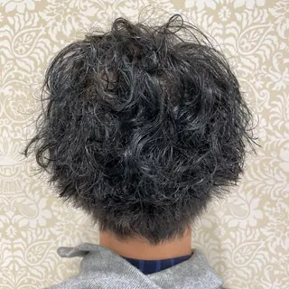 ショート パーマ メンズ 暖色系カラー🍊 オオネヨシナリのヘアスタイル