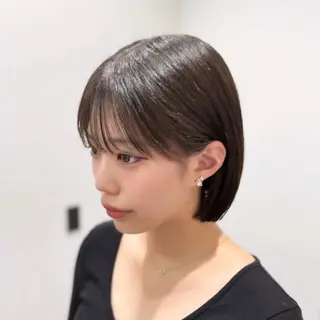 ミディアム みお🥣ボブ｜透明感 ｜髪質改善ストレートのヘアスタイル