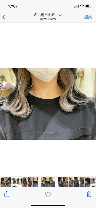 ミディアム カラー ヘアアレンジ 大石 陽菜のヘアスタイル