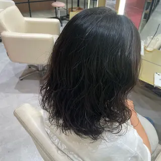 ミディアム パーマモデル募集🌈 森脇帆南のヘアスタイル