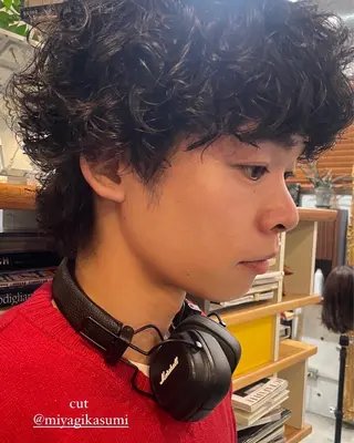 パーマ メンズ BRIDGE所属・透明感カラー/パーマ hitomiのヘアスタイル