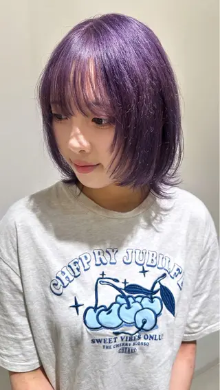 ミディアム カラー coto所属・艶カラー/ブリーチ 高野菜瑠のヘアスタイル