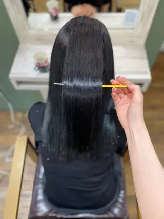 ロング カラー ブリーチカラー🦢 ‎🤍髪質改善/池田のヘアスタイル