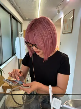 ミディアム カラー sakura🌸 レイヤー/韓国ヘアのヘアスタイル