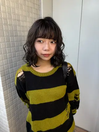 ミディアム 暖色カラー/ボブ カット👗mimiのヘアスタイル