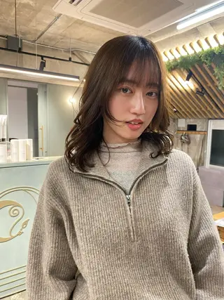 ミディアム Tonukoa Rua所属・レディースモデル カット/中川翔太のヘアスタイル