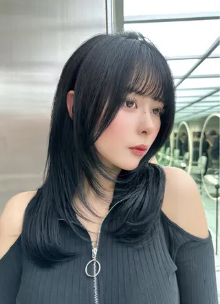 セミロング カラー SALOWIN三軒茶屋店所属・🇰🇷韓国レイヤー の神様🇰🇷のヘアスタイル