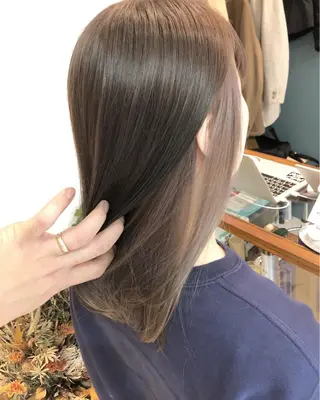 ミディアム カラー パーマ OVER→三軒茶屋 /縮毛矯正・髪質改善のヘアスタイル