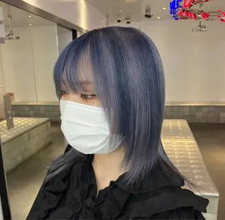 ミディアム カラー ハイトーン/ウルフ /エクステ/ましろのヘアスタイル