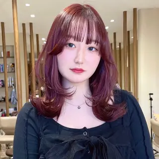 セミロング 中山 遥のヘアスタイル
