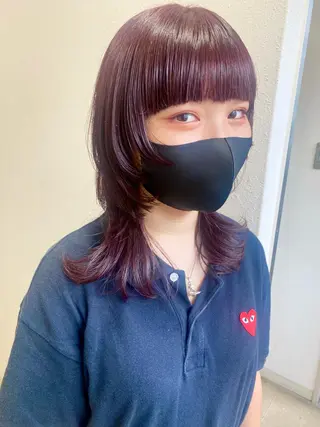 セミロング カラー ハイトーンカラー🍑 心斎橋のヘアスタイル