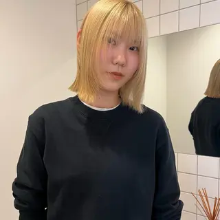 ミディアム 舟橋耀/ブリーチカラ ー/レイヤーカットのヘアスタイル