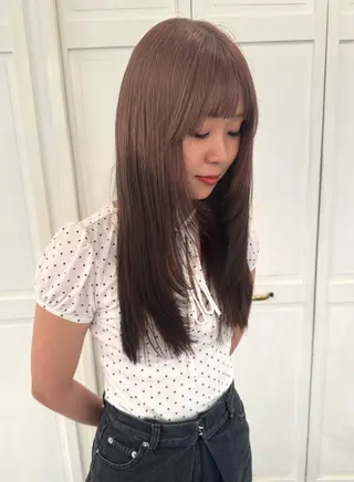 カラー ブリーチカラー🎀 韓国風/寺門美優のヘアスタイル